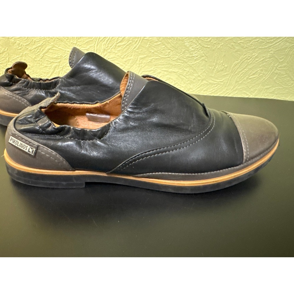 Pikolinos Womens Leather Slip On Flats Tri-Tone Black Grey Brown Size 8.5